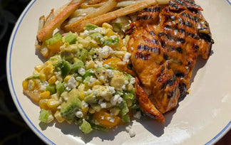 Hot Honey Mustard Chicken with Chopped Summer Salad