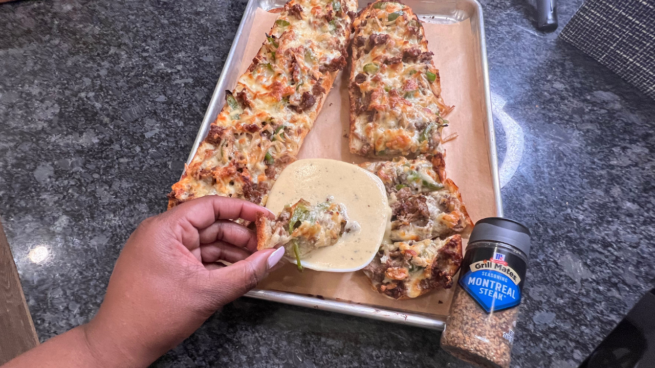 Cheesesteak Alfredo Bread