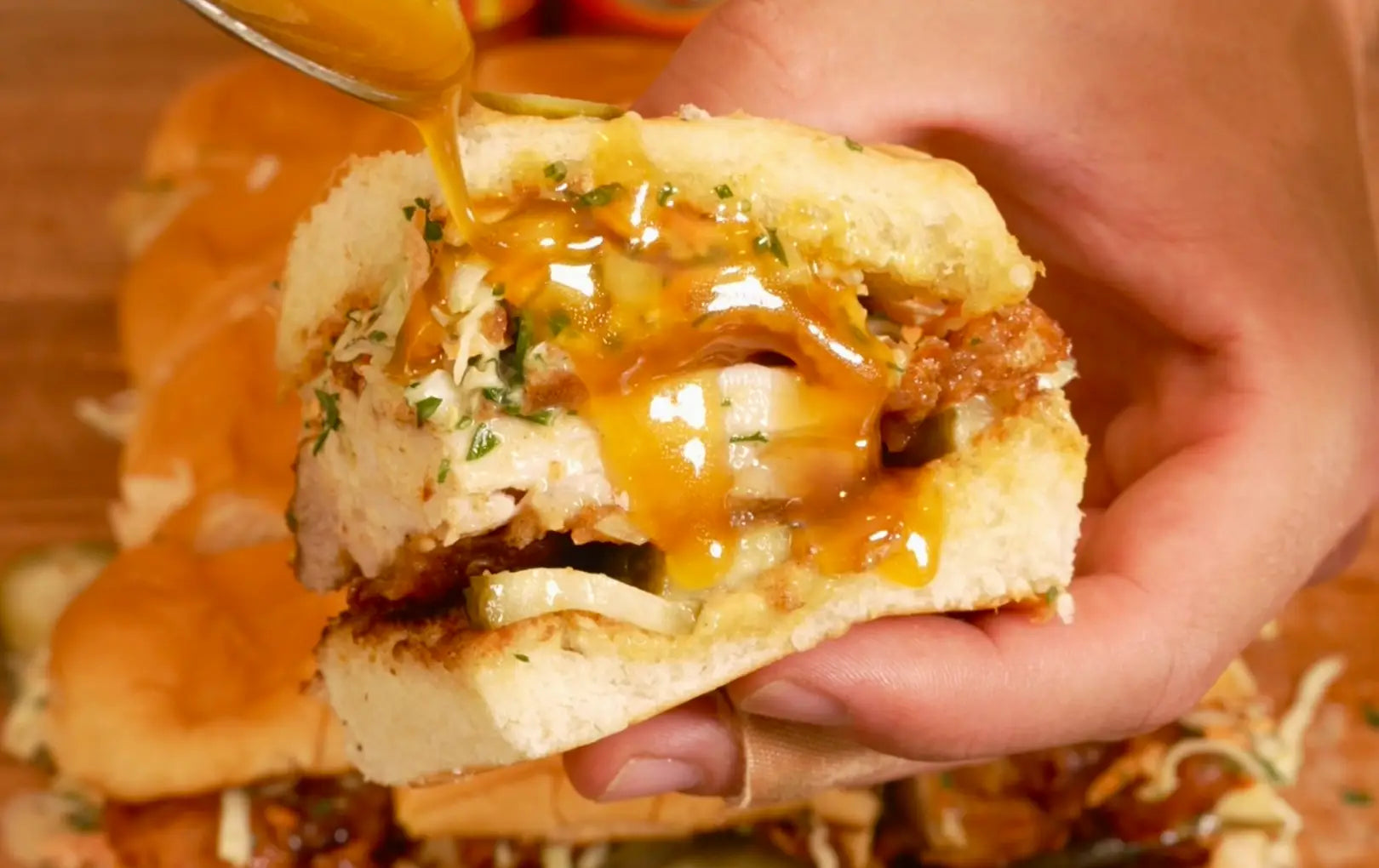 Hot Honey Butter Chicken Sliders