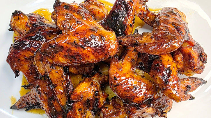 Crispy Spicy-Glazed Grilled Whole Wings