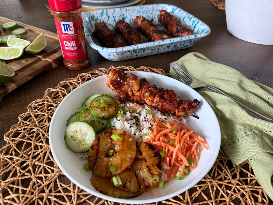 Chili Garlic Chicken Skewers