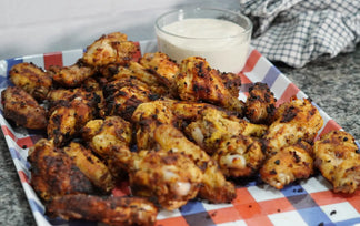 Dill Pickle Grilled Wings with Homemade Ranch