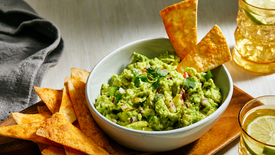 Green Pepper Guac with Crispy Cholula Chips