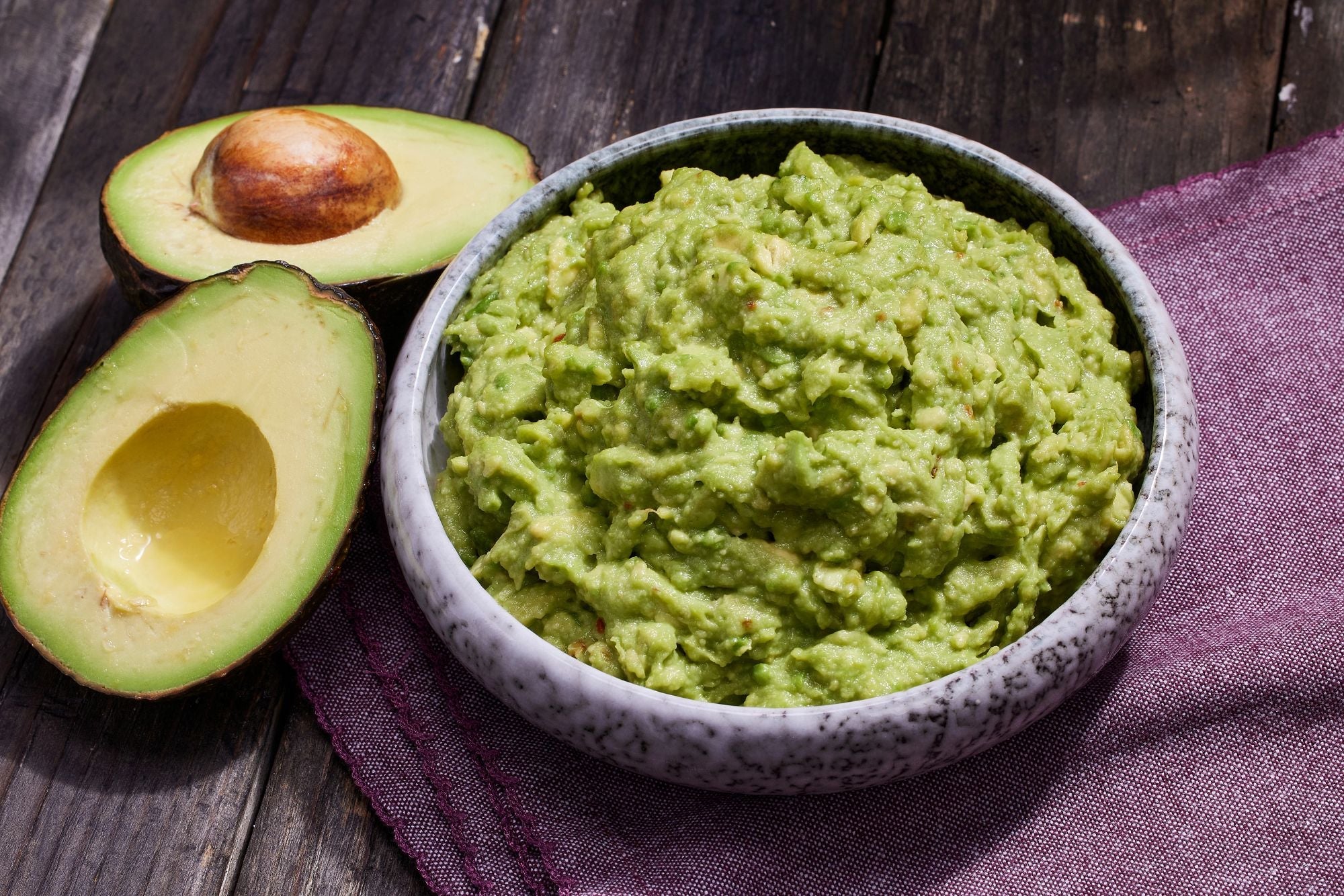Guacamole with ripe avocado