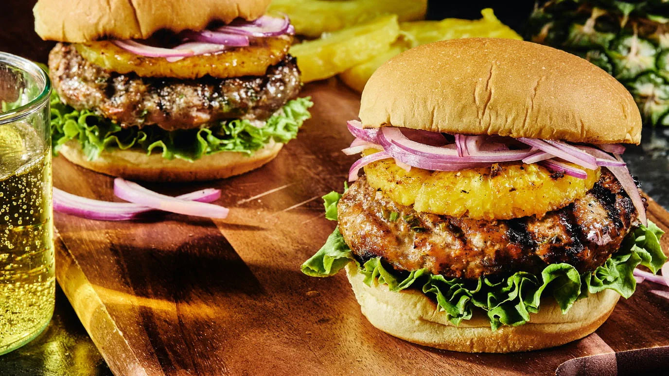 Hawaiian Burger with Grilled Pineapple