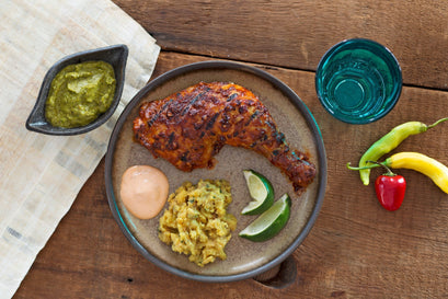 Peruvian Chicken with Chile Sauces