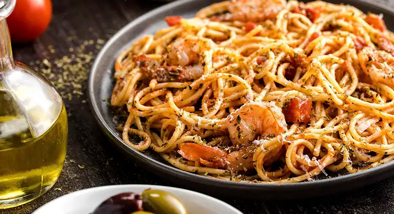 Shrimp pasta with spicy tomato sauce