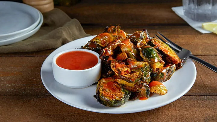 Smoky Honey Buffalo Brussels Sprout Wings
