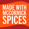 A red and orange logo that says Made with McCormick Spices.