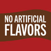 A brown banner with white text that says NO ARTIFICIAL FLAVORS.