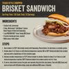 An infographic recipe for a Texas-style chopped brisket sandwich, which uses McCormick Grill Mates Coarse Black Pepper &amp; Flake Salt Seasoning and a bottle of Mission Bbq Texas Twang Bold Barbecue Sauce Plastic Squeeze Bottle 14.5 Oz.