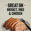 Sliced meatloaf is served on a plate, demonstrating a delicious use for Mission Bbq Texas Twang Bold Barbecue Sauce Plastic Squeeze Bottle 14.5 Oz, which is also great on brisket, ribs, and chicken.