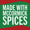 A green and red logo for McCormick Spices that says Made with McCormick Spices.