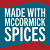 A logo for McCormick Spices that says Made with McCormick Spices.