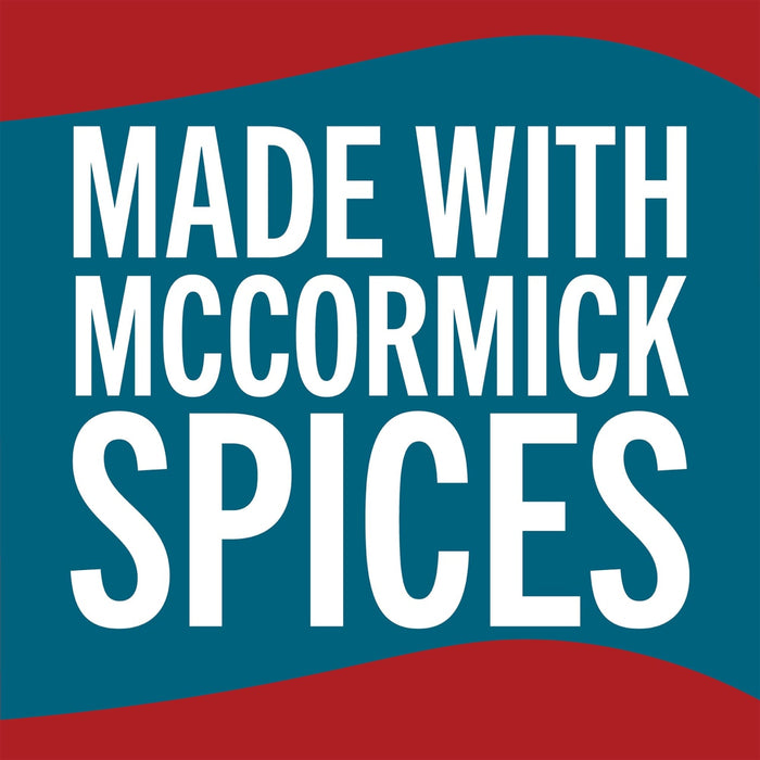 A logo for McCormick Spices that says Made with McCormick Spices.