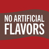 A brown banner with white text that reads NO ARTIFICIAL FLAVORS.