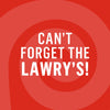 A red spiral background with the text Can't Forget the Lawry's! in white, emphasizing the Lawry's brand.