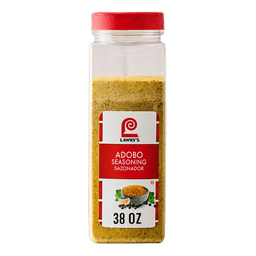 A container of Lawry's Adobo Seasoning, showcasing the product's packaging and branding.