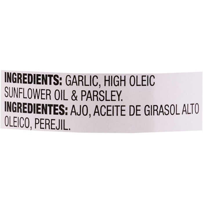 ['Ingredients for this product are garlic, high oleic sunflower oil and parsley.']