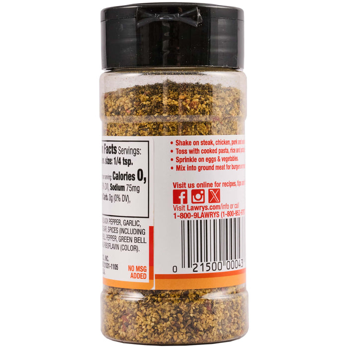 ["A bottle of Lawry's Seasoning Salt."]