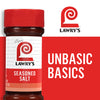 A jar of Lawry\'s Seasoned Salt with the Lawry\'s logo and the words Unbasic Basics in the background.