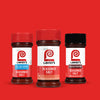 Three Lawry's Seasoned Salt jars, one with 25% less sodium, one with black pepper, and one original.