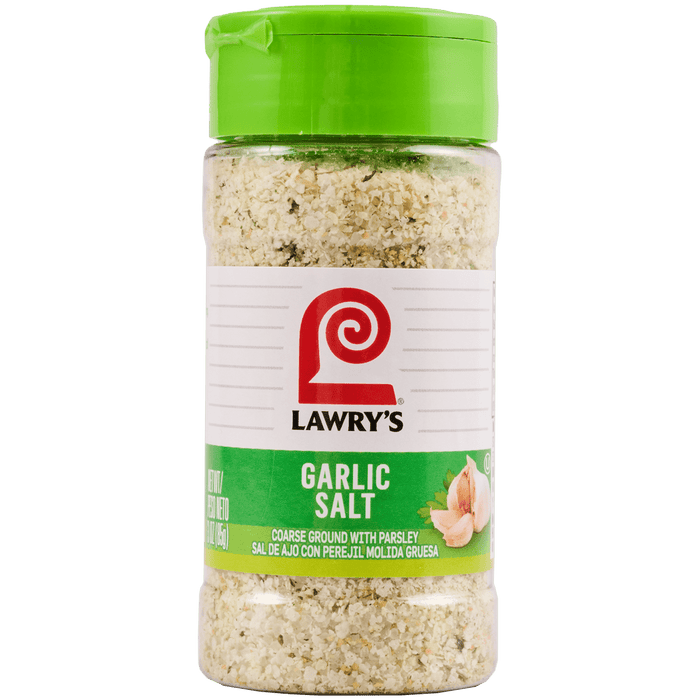 A bottle of Lawry's Garlic Salt.