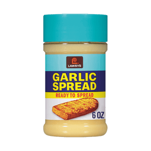 A container of Lawry's Garlic Spread is displayed.