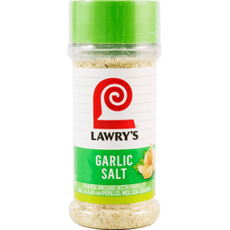 A container of Lawry's Garlic Salt.