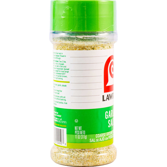 A bottle of Lawry's Garlic Salt.