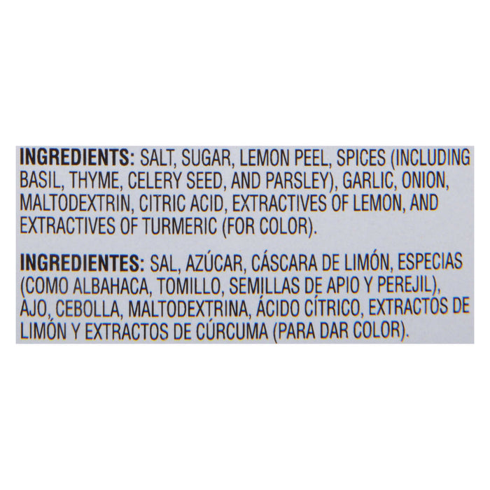 The ingredients for the product are listed in English and Spanish.