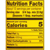 Nutrition facts label for a seasoning mix with 5 calories per serving.