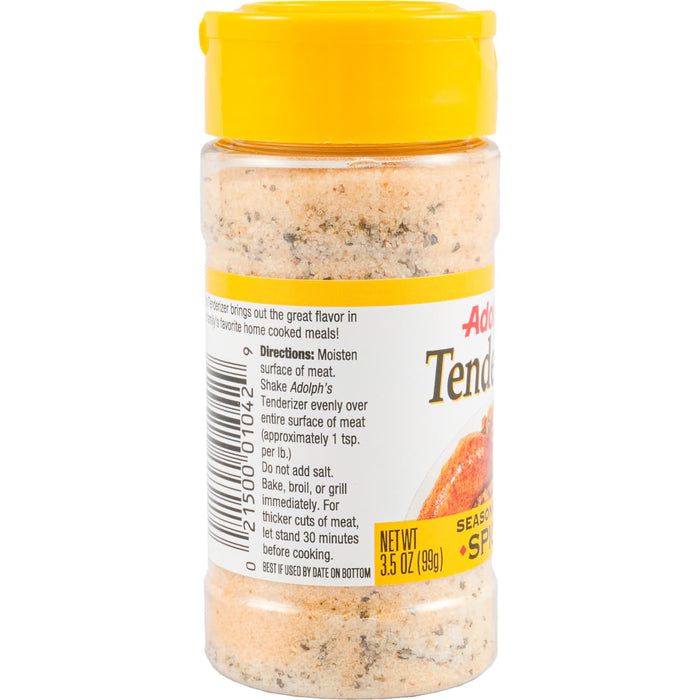 A bottle of Adolph's Tender Seasoning Spice.