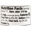 Nutrition facts label for a product with 0 calories per serving.