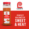 A jar of Lawry's Chipotle Cinnamon Rub is shown, highlighting its perfect balance of sweet and heat.