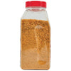 A glass jar with a red lid filled with a spice blend.