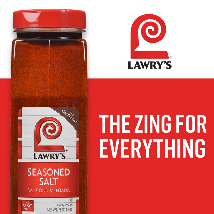 A container of Lawry's Seasoned Salt is displayed with the tagline The Zing for Everything.