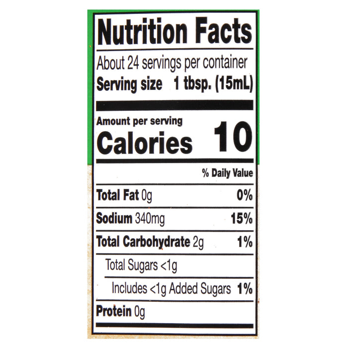 ['Nutrition facts label for a product with 10 calories per serving.']