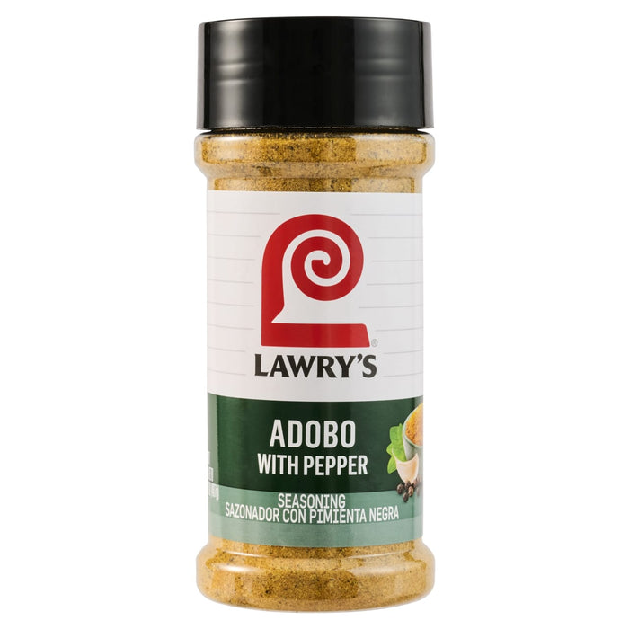 A bottle of Lawry's Adobo with Pepper seasoning.