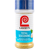 A container of Lawrys Casero Total Seasoning for cooking and grilling.