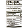 Nutrition facts label showing that a serving size of 1/4 tsp (1g) contains 0 calories 0% total fat 10% sodium 0% total carbohydrates and 0g of protein.