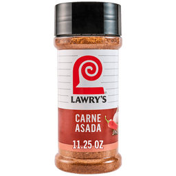 A bottle of Lawry's Carne Asada seasoning.