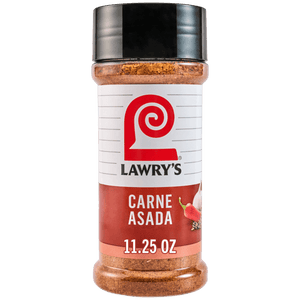 A bottle of Lawry's Carne Asada seasoning.