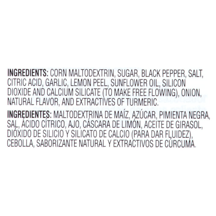 Ingredients list for a seasoning blend.