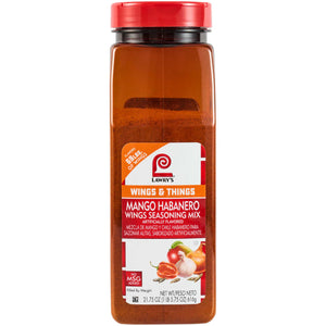 A Lawry's Wings &amp; Things Mango Habanero Wings Seasoning Mix jar.