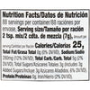 Nutrition facts label for a food product.