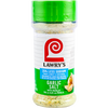 A container of Lawrys Garlic Salt with Parsley boasting 25% less sodium.