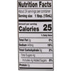 This is a nutrition facts label showing that one tablespoon contains 25 calories, 1 gram of fat, 440mg of sodium, and 5 grams of carbohydrates.