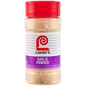 A bottle of Lawry's Garlic Powder.