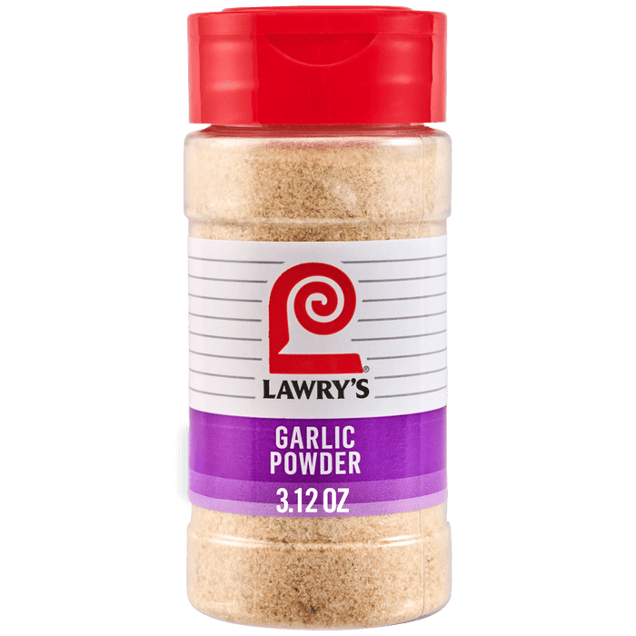 A container of Lawry's Garlic Powder.
